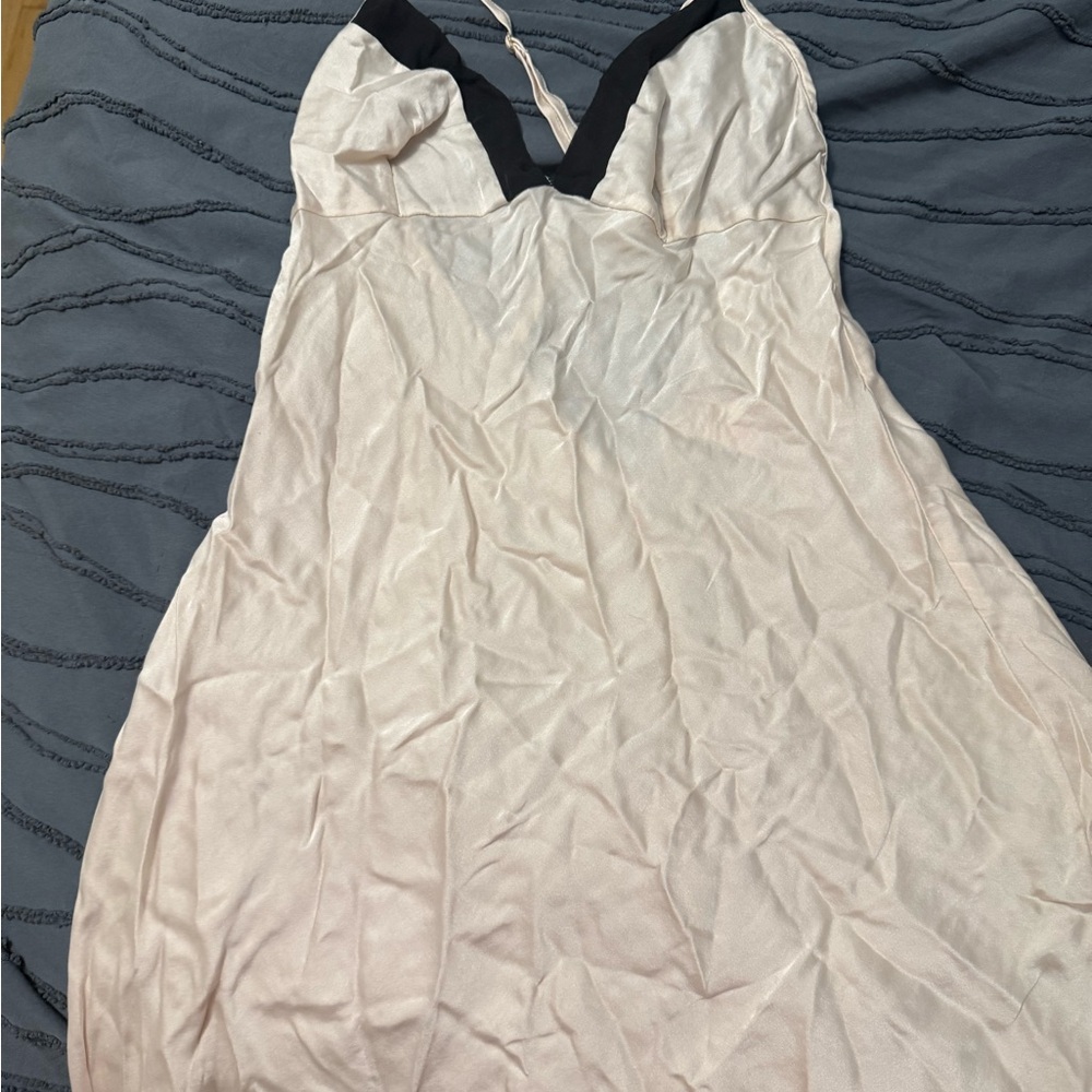 Victoria's Secret Cream and Black Satin Chemise